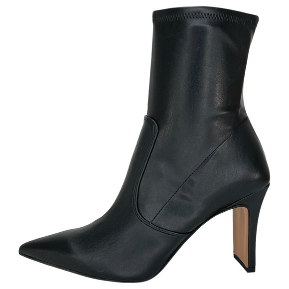 Franco Sarto Avana Black Faux Leather Womens Sock Ankle Boots Size 8.5M - Picture 2 of 13